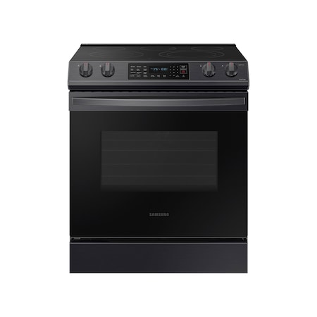 Samsung 6.3 cu. ft. Smart Slide-in Electric Convection Range in Black Stainless Steel NE63T8311SG